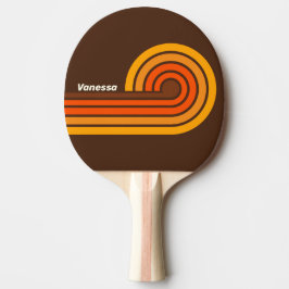Braune Retro-Streifen mit Namen Tischtennis Schläger