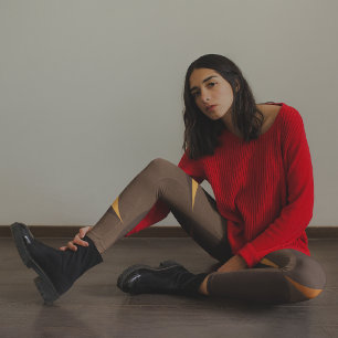 Braune Retrokreise Capri Leggings