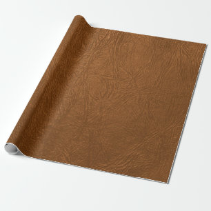 Braune Rindsleder-Ledertextur-Optik Geschenkpapier
