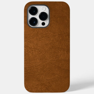 Braune Rindsleder-Textur-Optik Case-Mate iPhone 14 Pro Max Hülle