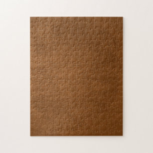 Braune Rindsledertextur-Optik Puzzle