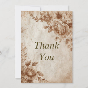 Braune Rosen auf strukturiertem Papier Dankeskarte Einladung