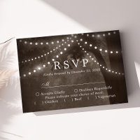 Braune Rustikale Baumsaitenleuchten Hochzeit RSVP