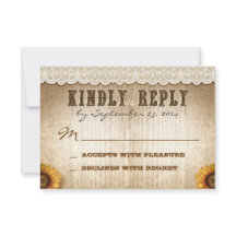 braune rustikale Hochzeit RSVP mit Spitze