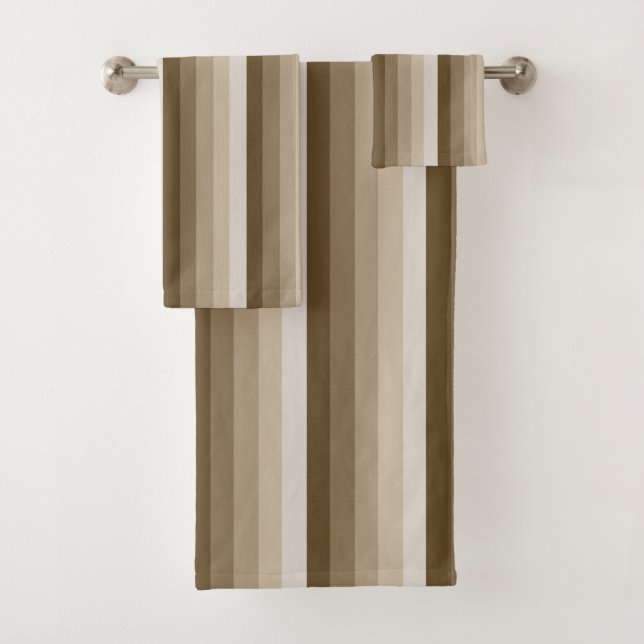 Braune Schattenstreifen Badhandtuch Set (Insitu)