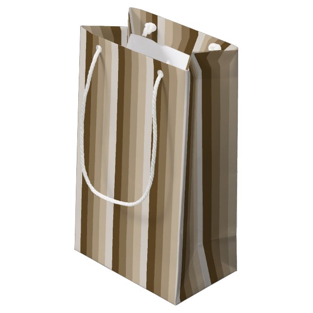 Braune Schattenstreifen Kleine Geschenktüte (Rückseite Schrägansicht)