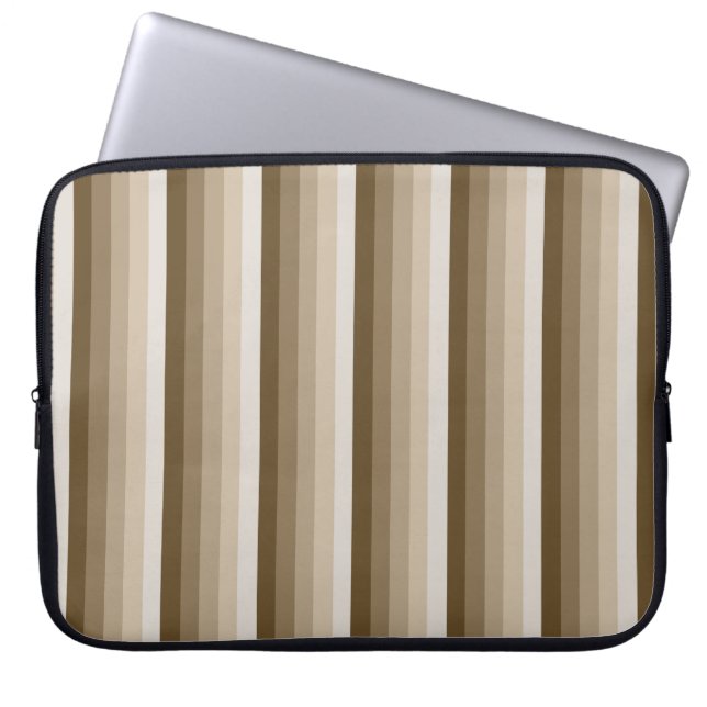 Braune Schattenstreifen Laptopschutzhülle (Vorderseite)