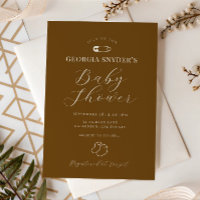 Braune Schicke Babyparty-Einladung