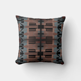 Braune Schiefer Blau Schwarze Mittelmeer-Mosaik-Ku Kissen
