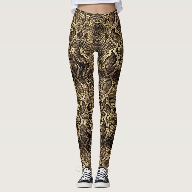 Braune Schlange Leggings (Vorderseite)