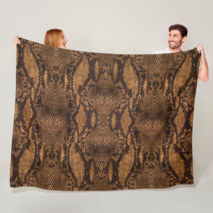 Braune Schlangenhautdruck Fleecedecke