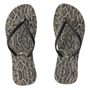 braune Schlangenhautmuster   Flip Flops