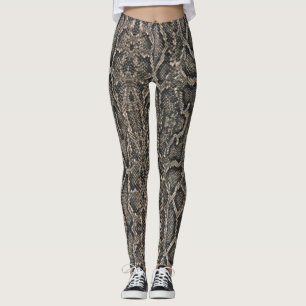braune Schlangenhautmuster   Leggings