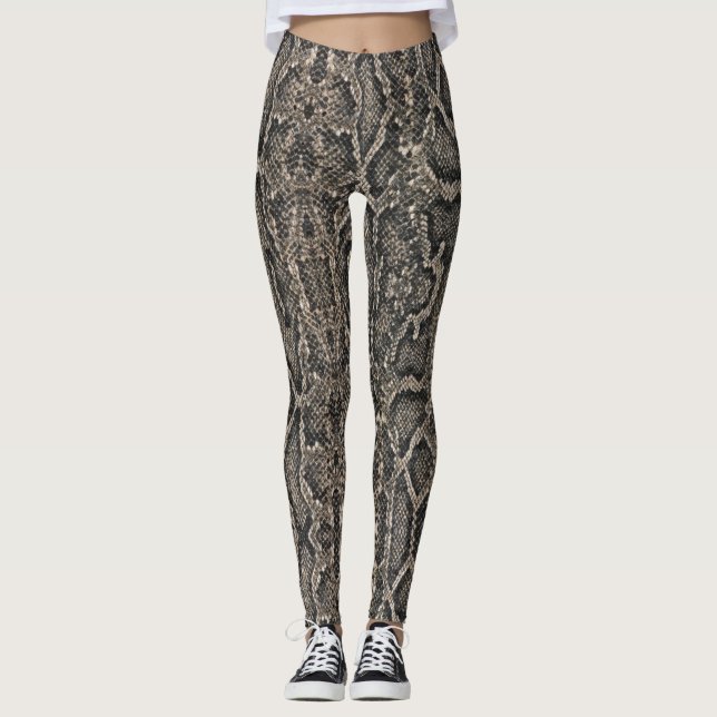 braune Schlangenhautmuster | Leggings (Vorderseite)