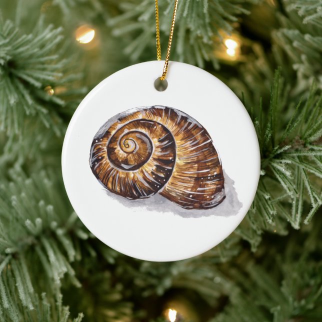 Braune Schnecke Muschel Keramik Ornament (Baum)