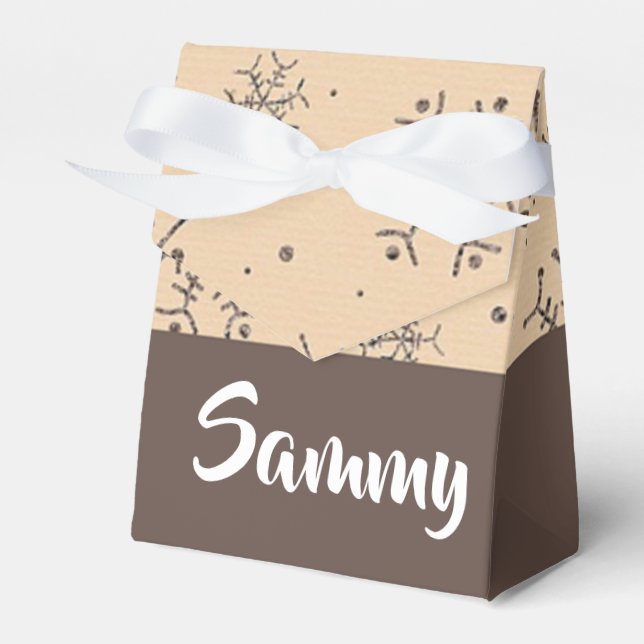 Braune Schneeflocken Geschenkschachtel (Vorderseite)