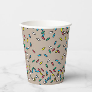 Braune Schokolade Ice Creme Bunte Sprinklen Pappbecher