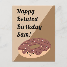 Braune Schokolade Sprinkles Doughnut | Geburtstag Postkarte