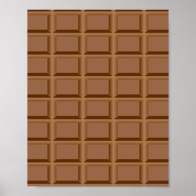 Braune Schokoladenplatte gemustert Poster (Vorne)