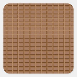 Braune Schokoladenplatte gemustert Quadratischer Aufkleber