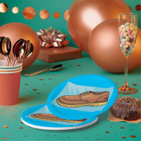 Braune Schuhwaren Teller