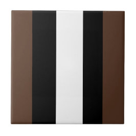 Braune, schwarz-weiße Streifen Fliese