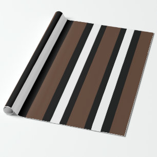 Braune, schwarz-weiße Streifen Geschenkpapier