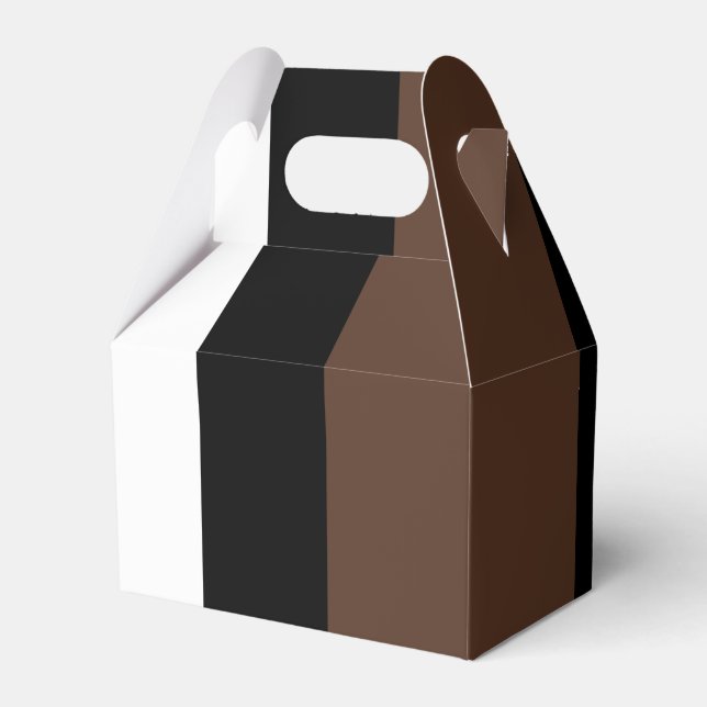 Braune, schwarz-weiße Streifen Geschenkschachtel (Vorderseite)