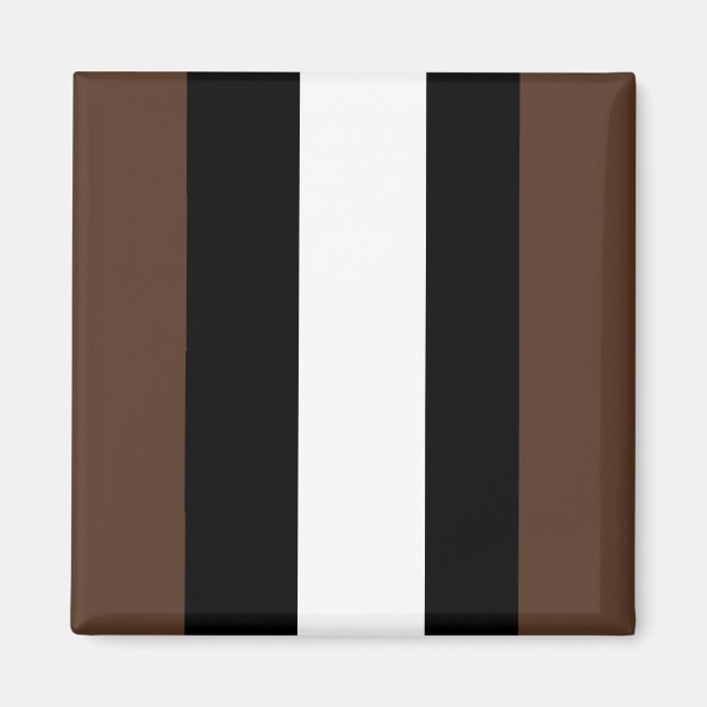Braune, schwarz-weiße Streifen Magnet (Vorne)