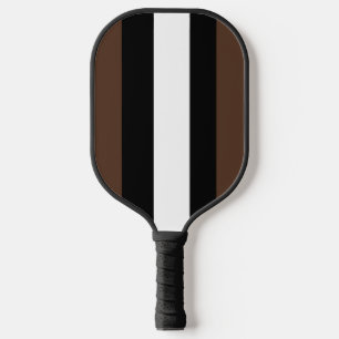Braune, schwarz-weiße Streifen Pickleball Schläger