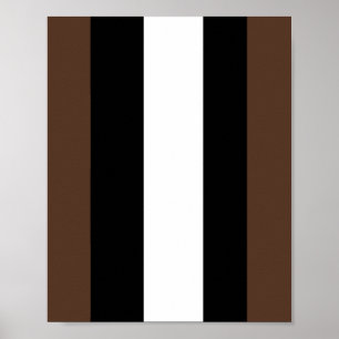 Braune, schwarz-weiße Streifen Poster