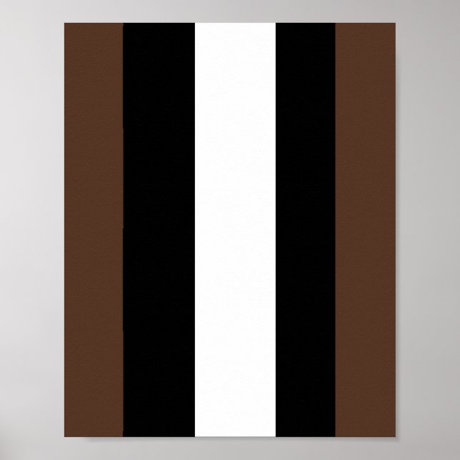 Braune, schwarz-weiße Streifen Poster (Vorne)