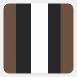 Braune, schwarz-weiße Streifen Quadratischer Aufkleber