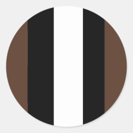 Braune, schwarz-weiße Streifen Runder Aufkleber