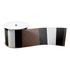 Braune, schwarz-weiße Streifen Satinband