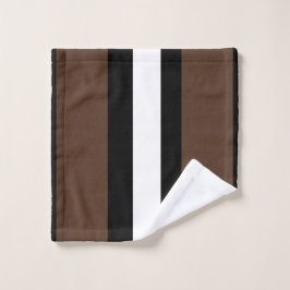 Braune, schwarz-weiße Streifen Waschlappen