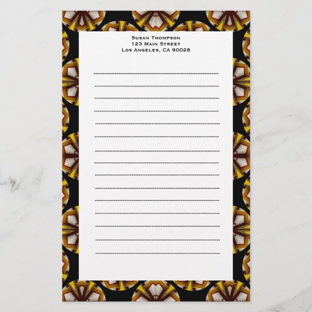 braune schwarze Kreise Briefpapier (Vorderseite)