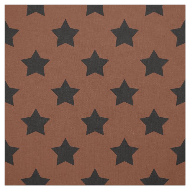 braune schwarze Sterne Muster dekorativ Textil Stoff (Muster)
