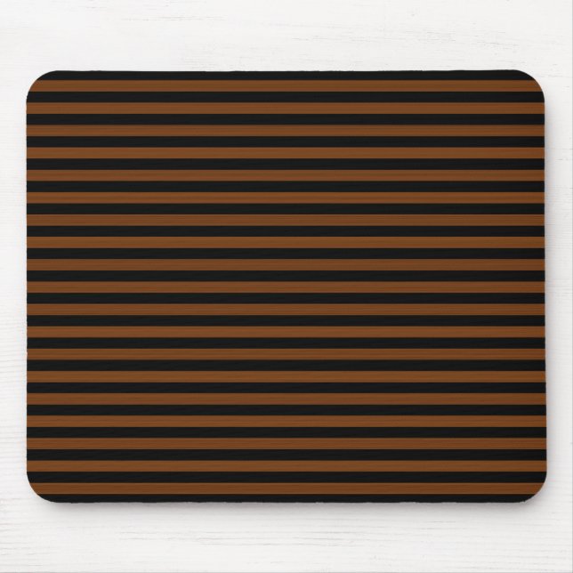 Braune schwarze Streifen Nahtloses Muster Mousepad (Vorne)