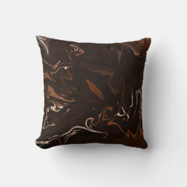 Braune, schwarze und graue Wirbel Kissen