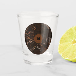 Braune, schwarze und graue Wirbel Schnapsglas