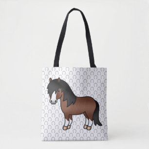 Braune Shetlandpony-Süße-Cartoon-Illustration