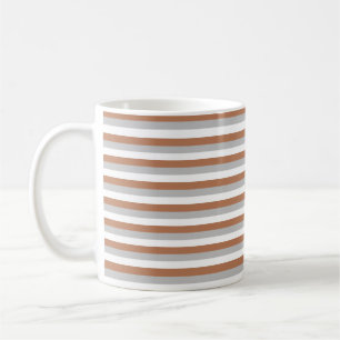 Braune, silberne und weiße Streifen Tasse