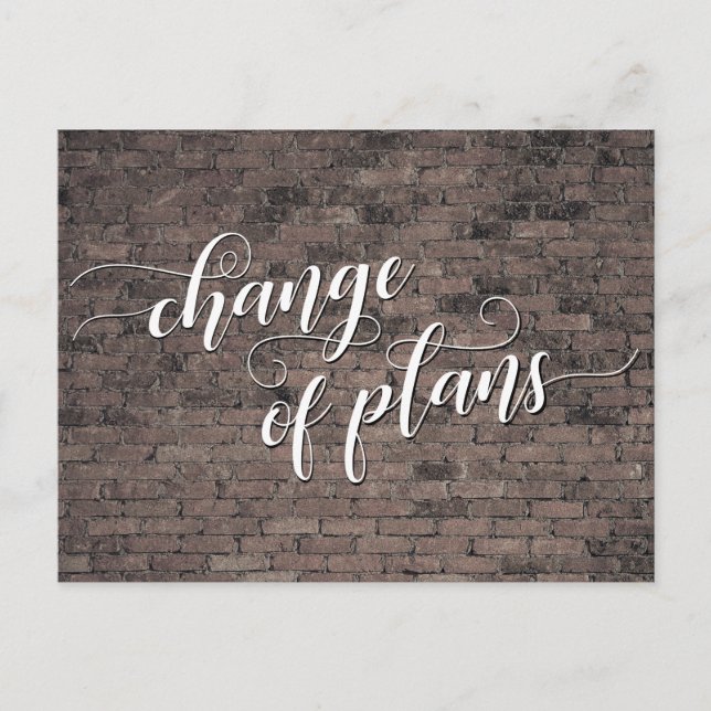 Braune Steine Änderung der Pläne aufgeschobene Hoc Postkarte (Vorderseite)