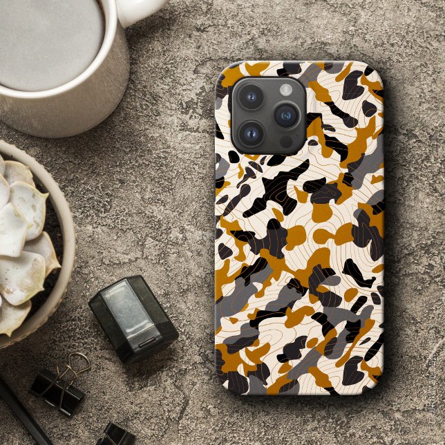 Braune Steinkohle Diagonale Camouflage mit Contour Case-Mate iPhone Hülle (Brown Charcoal Diagonal Camo with Contour Lines Case-Mate iPhone Case)