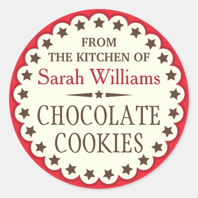 Braune Sterne aus der Küche Keks Swap Gefallen Runder Aufkleber (Vorderseite)