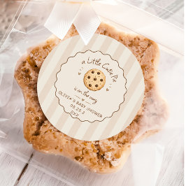 Braune Streifen Little Cutie Pie Baby Shower Aufkl Runder Aufkleber