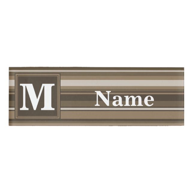 Braune Streifen Namenschild (Vorderseite)