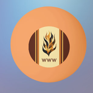 Braune Streifen und orange Drachenflammen-Monogram Tischtennisball