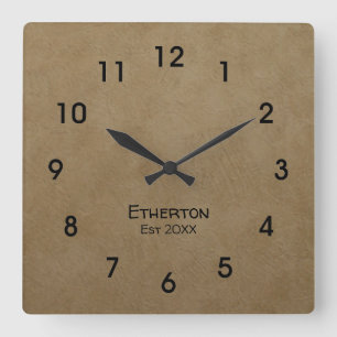 Braune Stuckimitation Acryl Wanduhr